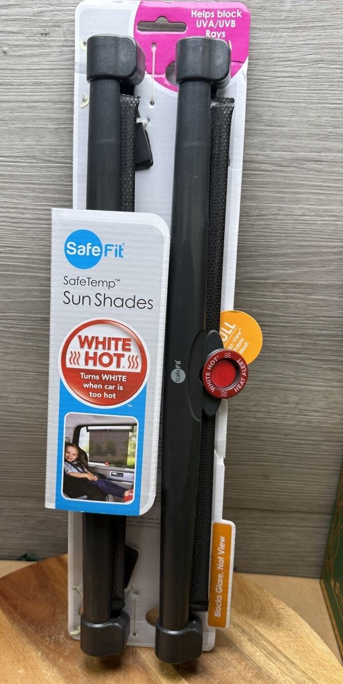 Safe Fit Safe Temp Sun Shades 2-Pack Roll-Up BLOCK UVA UBV Universal Car Window